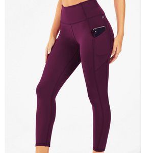 Fabletics Burgundy Oasis High-Waisted Leggings